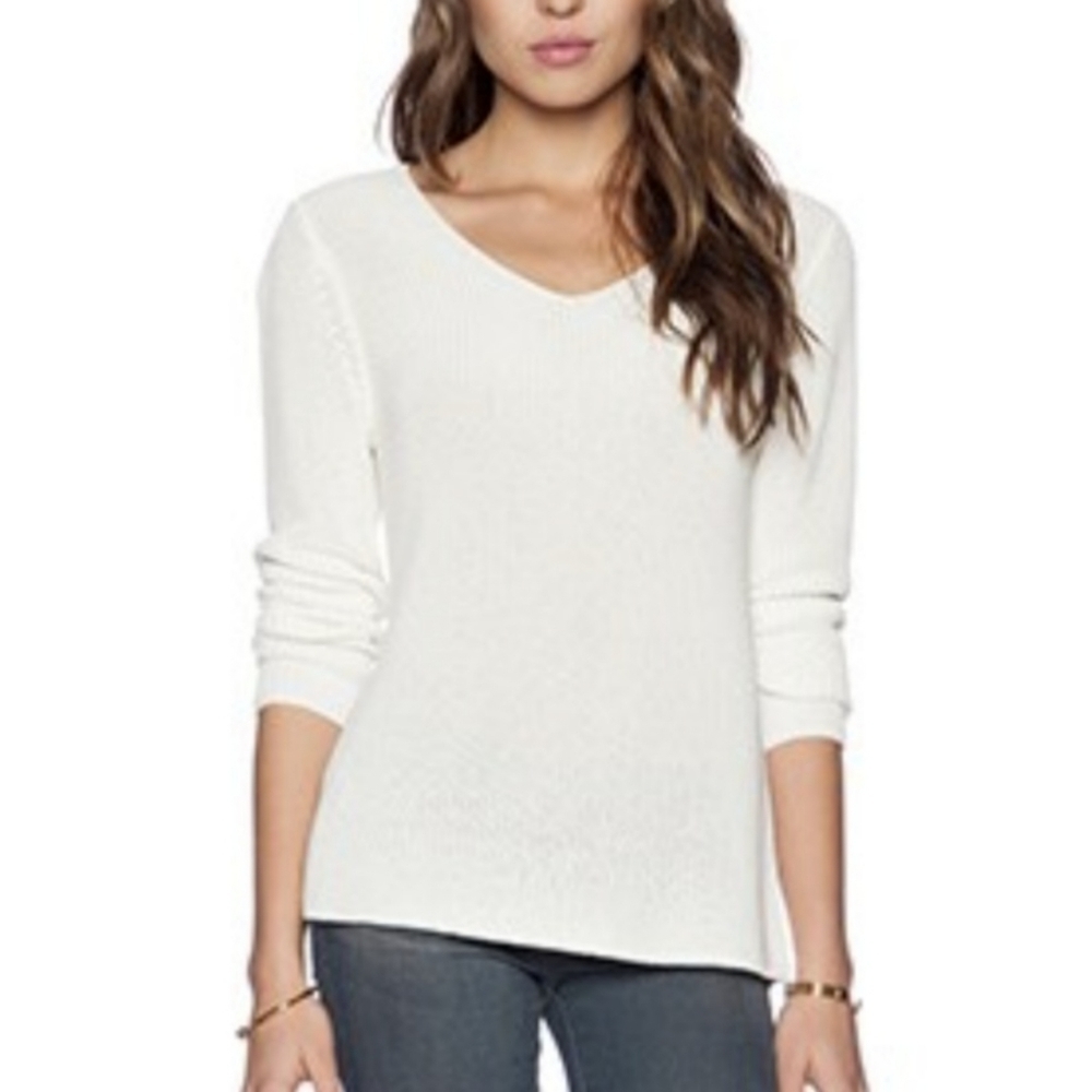 joie Magdelena V-neck Sweater Winter White Small
